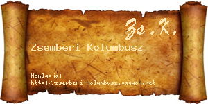 Zsemberi Kolumbusz névjegykártya